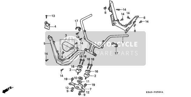 Honda CN250 1990 Tuyau de poignée/Pont supérieur pour un 1990 Honda CN250